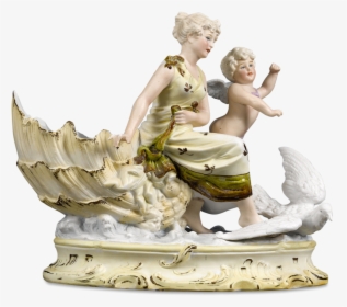 Bohemian Bisque Venus And Cupid Group - Figurine, HD Png Download, Free Download