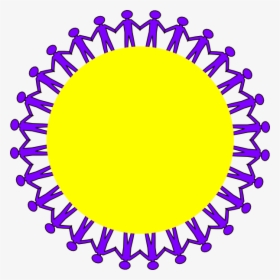 Circle Stick People Black No Border Svg Clip Arts - People Holding Hands Around, HD Png Download, Free Download
