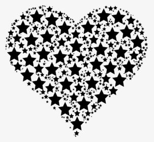 Heart Stars Clip Arts - Black Star And Heart, HD Png Download, Free Download