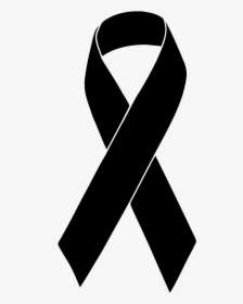 Black Ribbon Awareness Ribbon Mourning - Black Mourning Ribbon, HD Png Download, Free Download