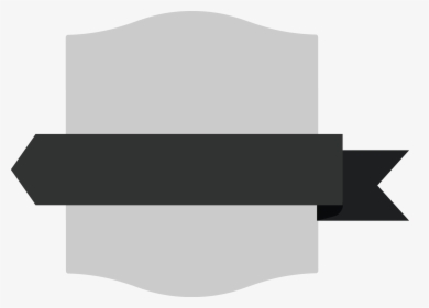 Gray Rectangle Shield Badge With Black Ribbon - Png Hd Grey Ribbon, Transparent Png, Free Download