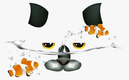 Painted Cats And Vector Goldfish Free Transparent Image - Clip Art, HD Png Download, Free Download