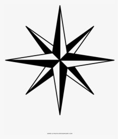 Compass Rose Coloring Page - Transparent Background Compass Clipart, HD Png Download, Free Download