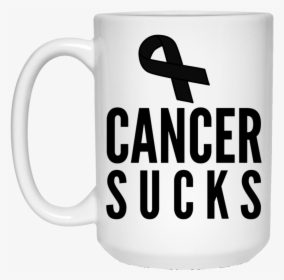 Cancer Sucks Black Ribbon Melanoma Awareness 15 Oz - Beer Stein, HD Png Download, Free Download