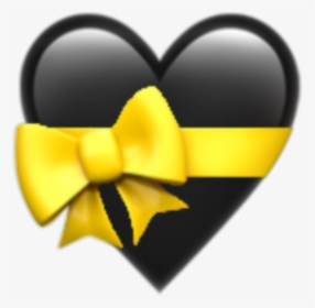 #emoji #heart #black #ribbon #aesthetic #mine #freetoedit - Iphone Heart Emojis Transparent, HD Png Download, Free Download