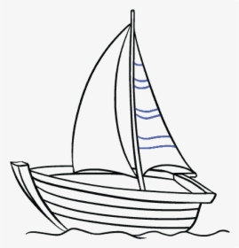 Sailing,dhow,coloring Book,sailing Ship,naval Art - Boat Drawing, HD Png Download, Free Download