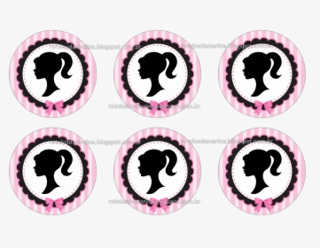 Barbie Label Cupcake Black Pink - Pink And Black Cupcake Clipart, HD Png Download, Free Download