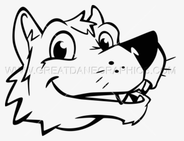 Coyote Clipart Head - Cartoon Wolf Vector Black And White, HD Png Download, Free Download