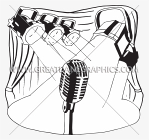 Picture Transparent Library Stage Lights Clipart Black - Drawing For Stage Lights, HD Png Download, Free Download