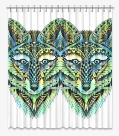 Water Color Ornate Foxy Wolf Head Ornate Drawing Window - Donkey, HD Png Download, Free Download