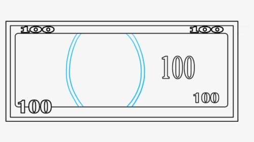 How To Draw Dollar Bill - 100 Dollar Bill Easy To Draw, HD Png Download, Free Download