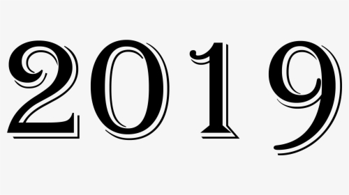 Happy New Year Png Black And White - Black 2019 Transparent Background, Png Download, Free Download
