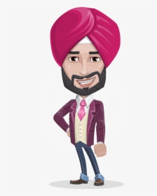 Indian Businessman Cartoon Vector Character Aka Jayant - Cartoon Man With Turban, HD Png Download, Free Download