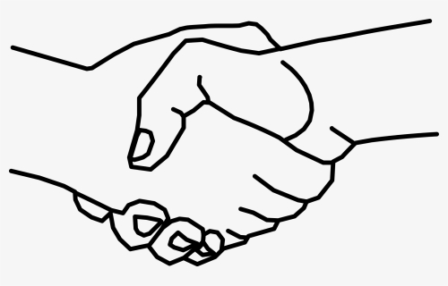 Hand Emoji Clipart Handshake - Hand Shake Drawing Easy, HD Png Download, Free Download