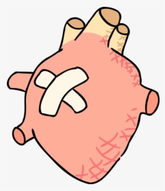 Vector Illustration Of Human Heart With Band Aid - Coraçao Humano Desenho Png, Transparent Png, Free Download