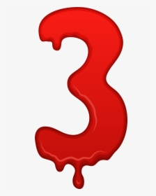 Bloody Number Three Png Clip Art Image - Bloody Blood Number Font, Transparent Png, Free Download