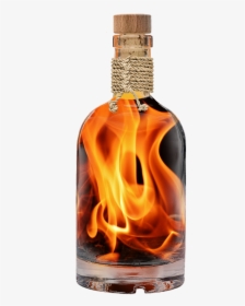 Flame Embers Bottle Fiery Free Picture - Fire In A Bottle Transparent, HD Png Download, Free Download