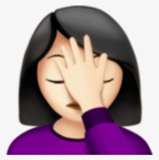 Facepalm Emoji Png - Emoji Girl With Hand On Face, Transparent Png, Free Download