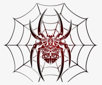 Spider Web Clipart Art Deco - Spider And Web Tattoo Designs, HD Png Download, Free Download