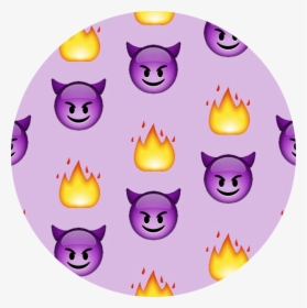 🤷‍♀️🤷‍♂️  #flame #devil #emoji #purple #pattern #circle - Devil Emoji, HD Png Download, Free Download