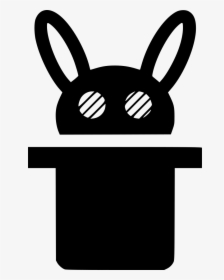 Magic Wand Hat Wizard Rabbit - Black Rabbit In A Hat Png, Transparent Png, Free Download
