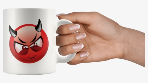 Devil Emoji Coffee Mug - Skeleton Hand Holding Mug, HD Png Download, Free Download