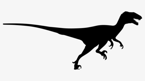 And White - Velociraptor Silhouette Png, Transparent Png, Free Download