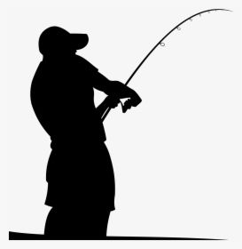 Fishing Rods Fisherman Silhouette - Fishing Rod Vector Png, Transparent Png, Free Download