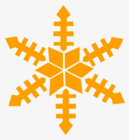 Snow Flake, Gold, Winter, Christmas - Orange Snowflake Clipart, HD Png Download, Free Download