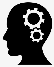 Human Head Silhouette With Cogwheels - Thinking Head Icon, HD Png Download, Free Download