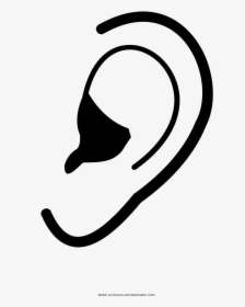 Ear Drawing Coloring Book Auricle - Ear Silhouette, HD Png Download, Free Download