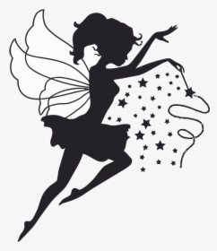 Tooth Fairy Wall Decal Fairy Godmother - Tooth Fairy Black And White, HD Png Download, Free Download