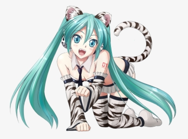 Hatsune Miku Tiger , Png Download - Kawaii Hatsune Miku Neko, Transparent Png, Free Download