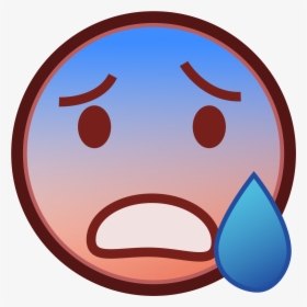 Scared Sweat Emoji - Emoji, HD Png Download, Free Download