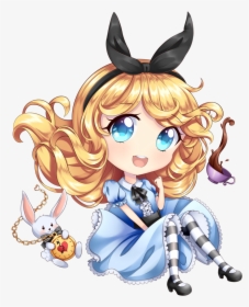 Chibi Anime Hatsune Miku Art Drawing - Chibi Alice In Wonderland Drawings, HD Png Download, Free Download