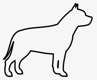 Drawn Pit Bull Baby Pitbull - Pit Bull Dog Outline, HD Png Download, Free Download