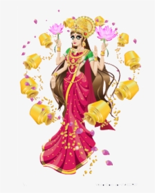 Maha Lakshmi Puja Png Free Background - High Resolution Lakshmi Goddess, Transparent Png, Free Download