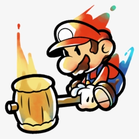 Paper Mario Png - Paper Mario With Hammer, Transparent Png, Free Download