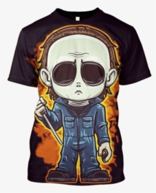 3d Halloween The Chibi Of Michael Myers Hoodie - Michael Myers Cartoon Drawing, HD Png Download, Free Download