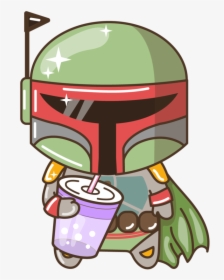 Boba Fett Drinking By Barovlud - Cute Boba Fett Drawing, HD Png Download, Free Download