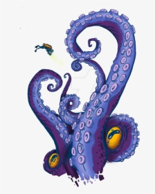 Tentacle Clipart Purple - Octopus Tentacle Art, HD Png Download, Free Download