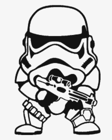 Stormtrooper Chewbacca Clip Art Drawing Yoda - Yoda Clipart Black And White, HD Png Download, Free Download