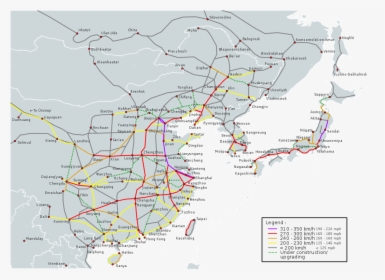 Operational High-speed Lines In East Asia - Harbin Russia Map, HD Png Download, Free Download