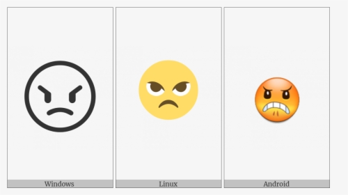 Angry Face On Various Operating Systems - Neutral Face, HD Png Download, Free Download