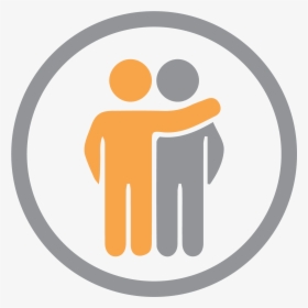 Icon With Friends Arm Around Friend"s Shoulder - Friends And Family Icon, HD Png Download, Free Download