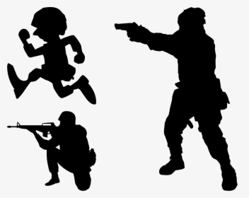 Soldier Silhouette Military Shooting Target - Silhouette Shooting Target Gun, HD Png Download, Free Download