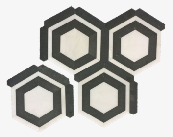 White Absolute Honeycomb With China Black Mosaic Honed - Floor, HD Png Download, Free Download