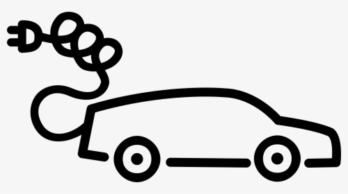 Free Car Silhouette Lineart - Clip Art Electric Car, HD Png Download, Free Download