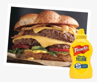 Double Cheeseburger - French's Mustard, HD Png Download, Free Download