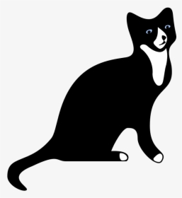 Bw-cat - Black And White Cat Silhouette, HD Png Download, Free Download